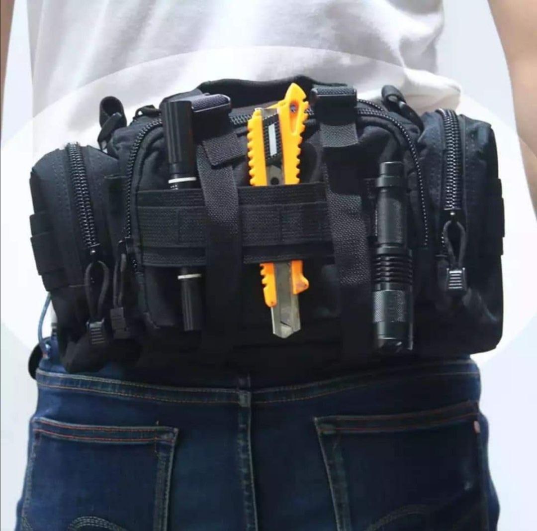 RIÑONERA MULTIPROPOSITO MOLLE IMPERMEABLE AJUSTABLE CINTURA HOMBRO ESPALDA O PECHERO