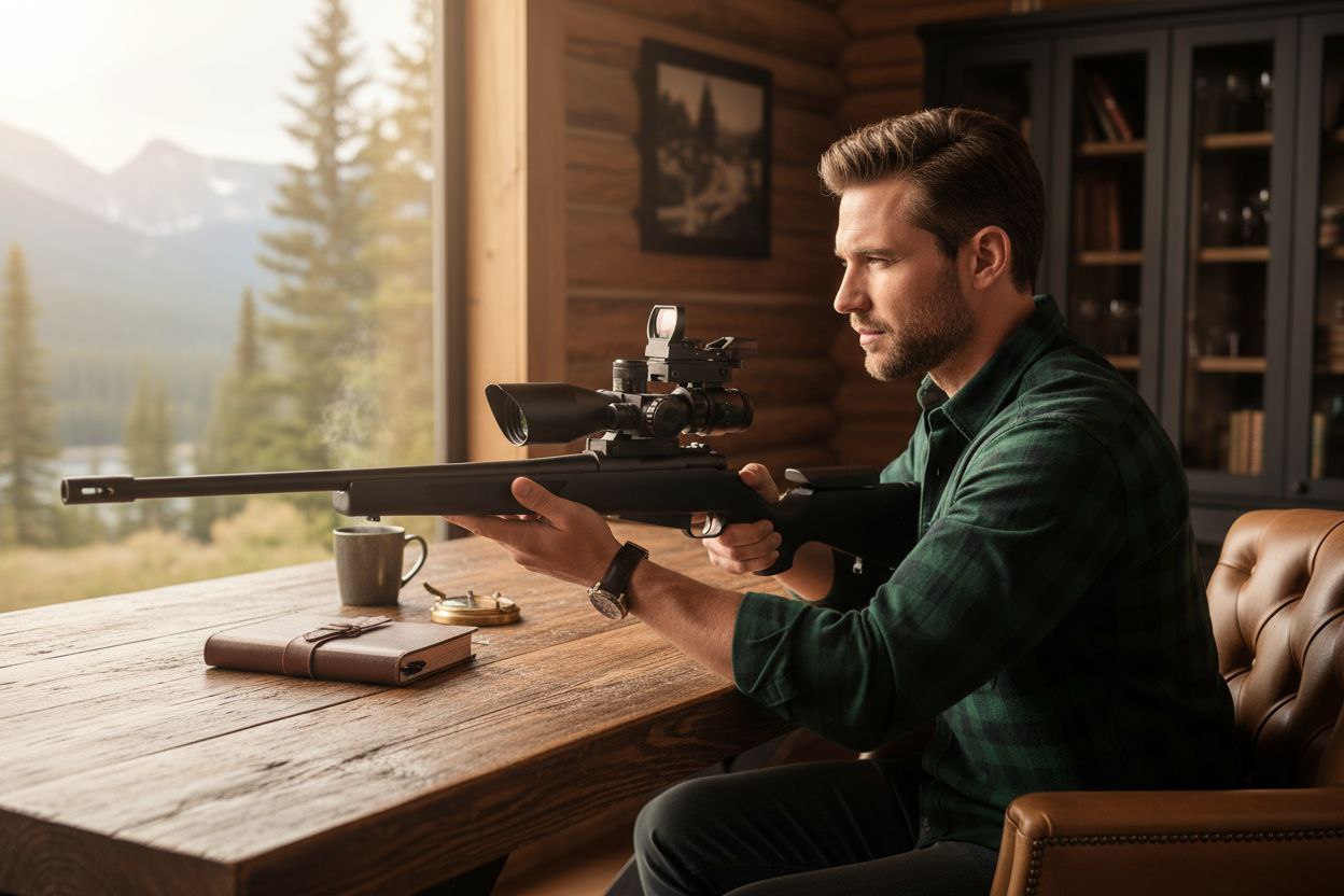 MIRA COMBO SCOPE 3 EN 1 COMPACTA 2.5-10x40 con un láser rojo integrado