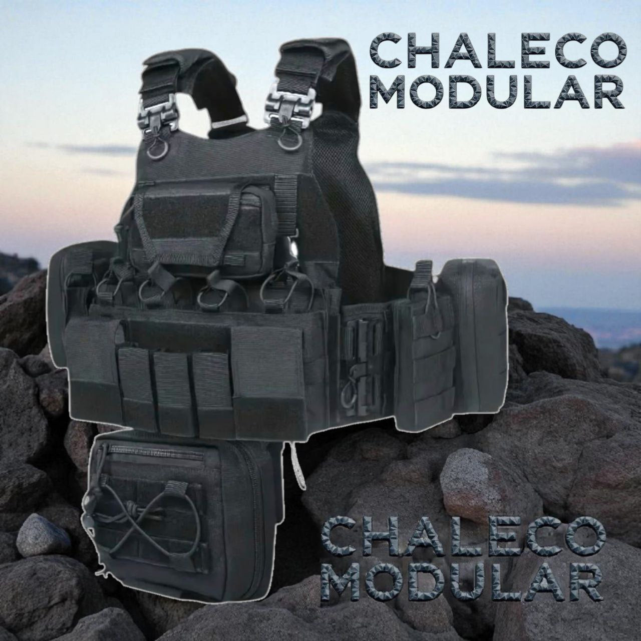 CHALECO TACTICO MODULAR ALPHA ACCESORIOS DESMONTABLES