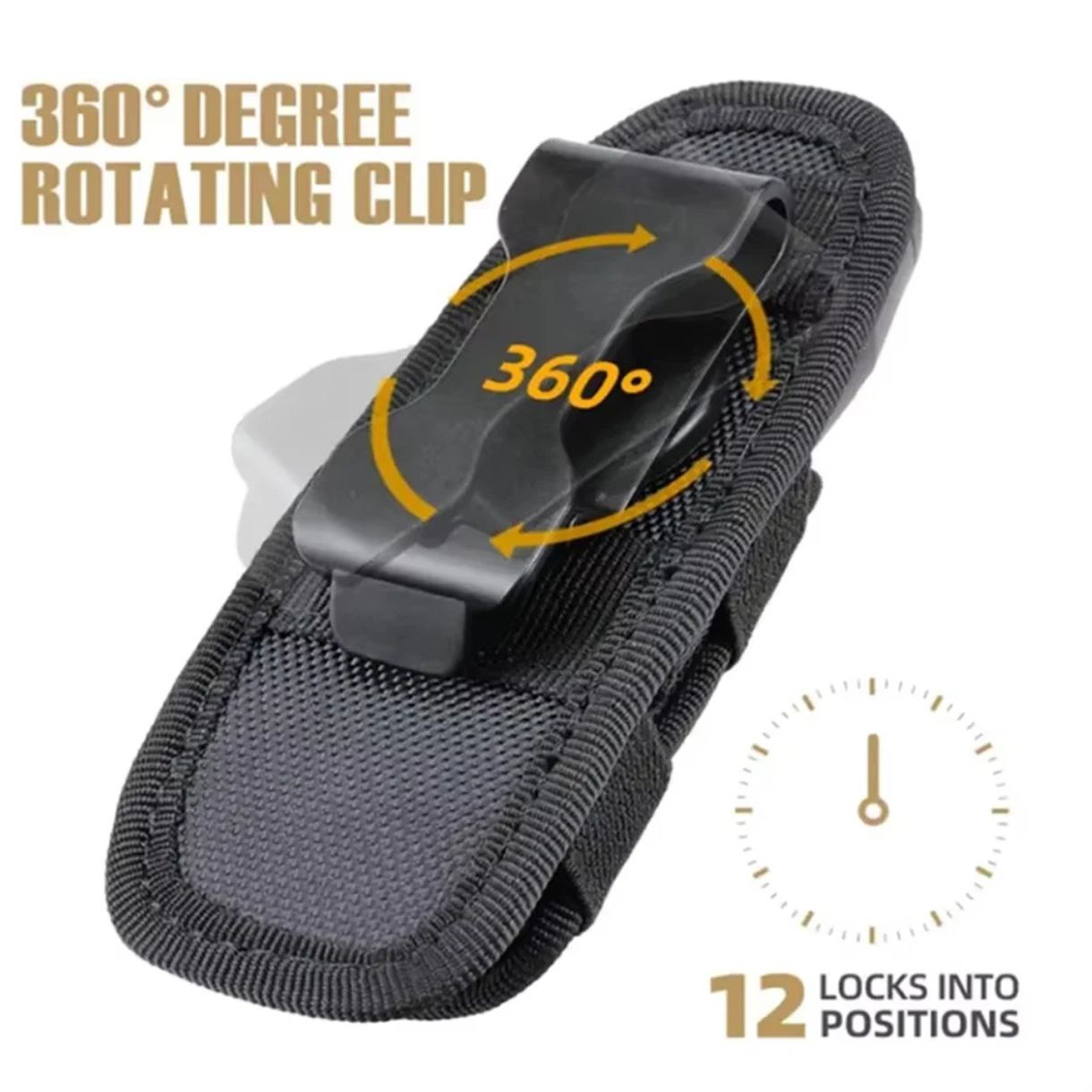 FUNDA PARA LINTERNA MOLLE COMPATIBLE Y GIRATORIA 360