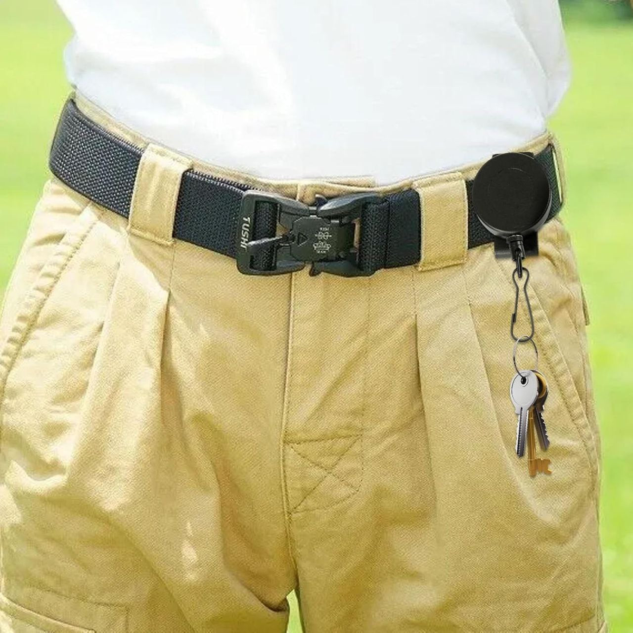 CORDON ANTIPERDIDA DE HILO DE ACERO PARA ARMA LLAVES OTROS OBJETOS COMPATIBLE CON CINTURON