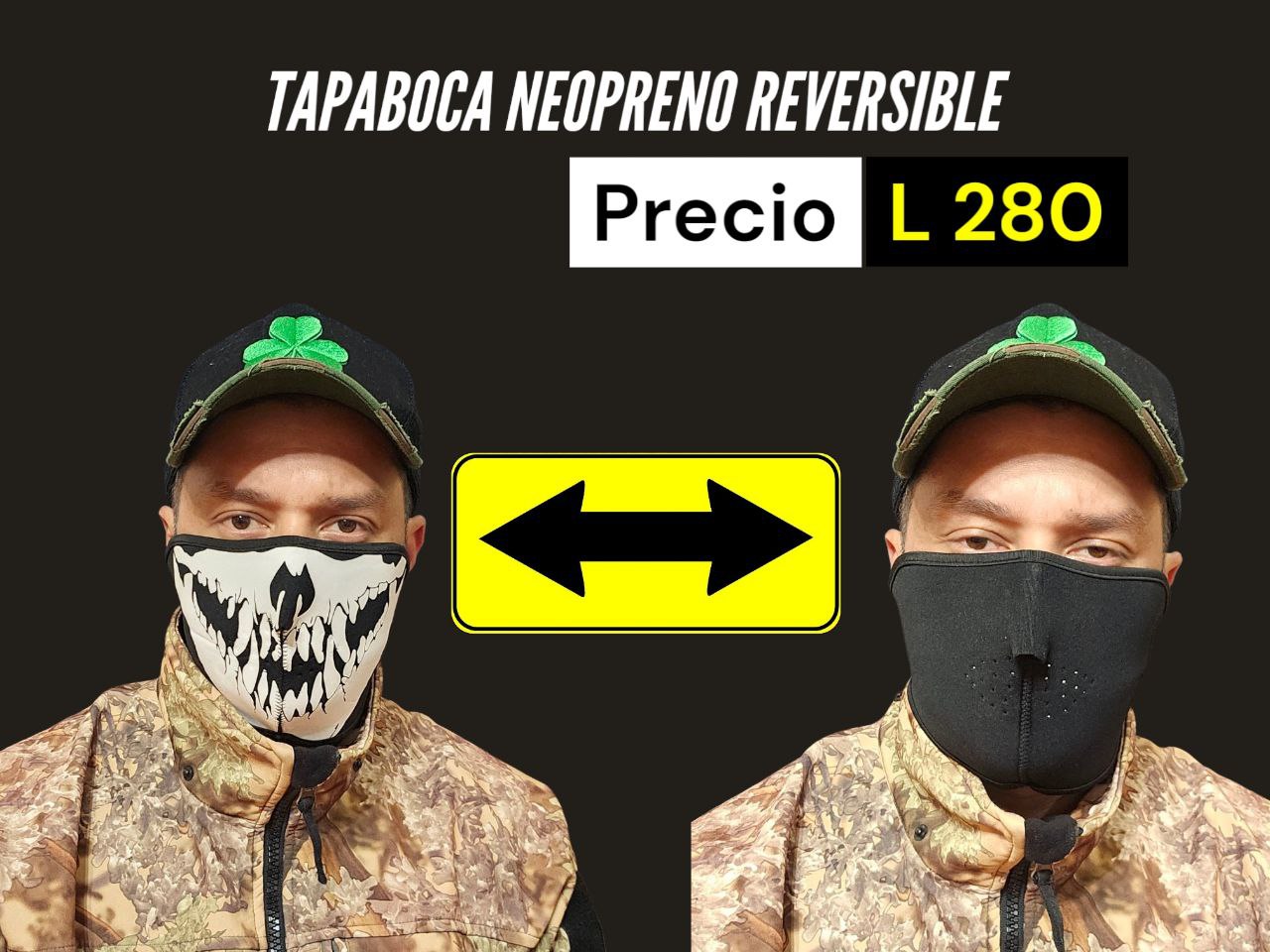 TAPABOCA NEOPRENO TACTICO DEPORTIVO REVERSIBLE DOBLE USO
