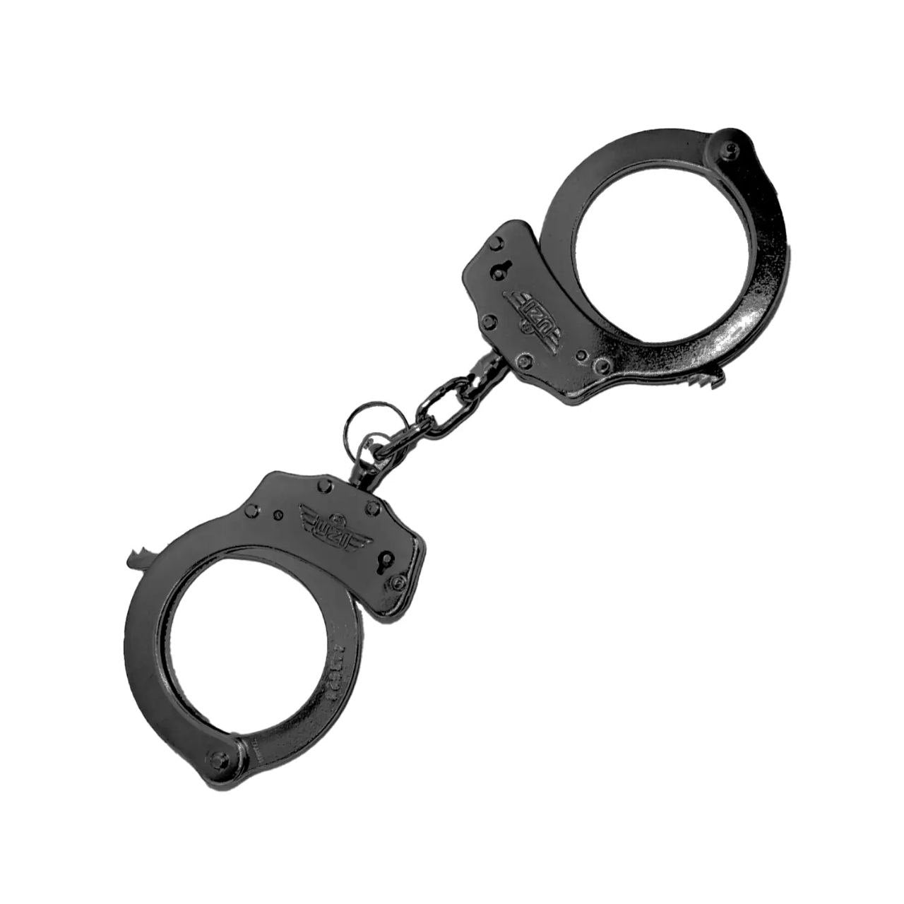 GRILLETE DE SEGURIDAD ESPOSAS UZI ACERO NEGRAS DOS LLAVES