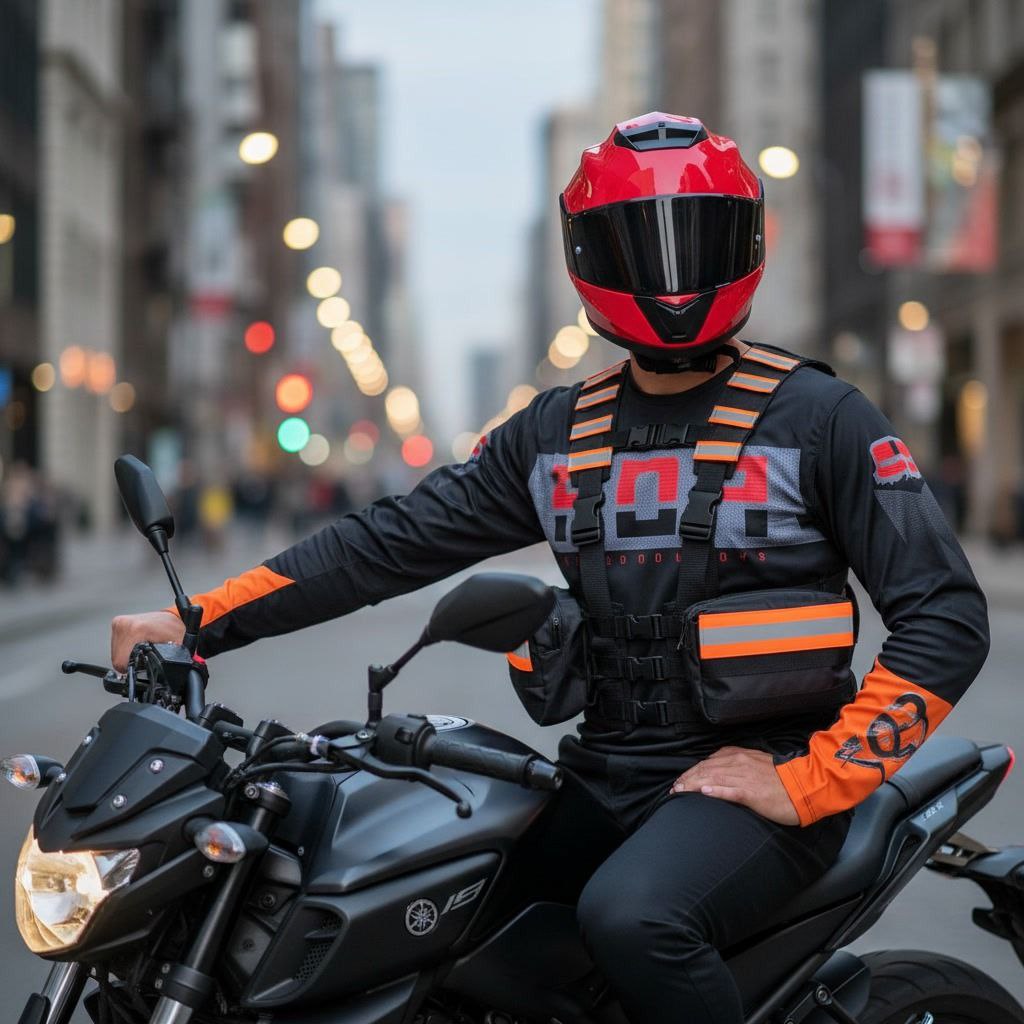 ARNÉS TÁCTICO DEPORTIVO REFLECTIVO / VELCROS Y BOLSOS DESMONTABLE