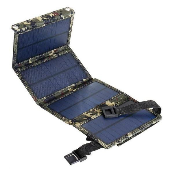 PANEL SOLAR CARGADOR USB PORTATIL PLEGABLE 20W 12V CELULAR