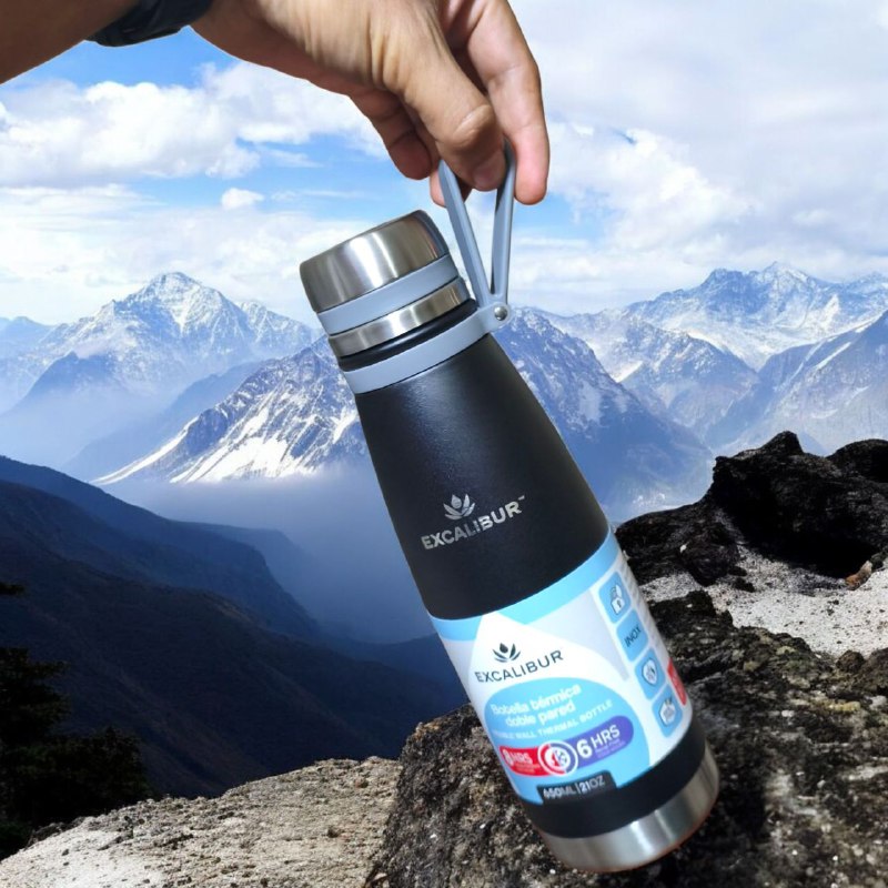 BOTELLA ISOTERMICA EXCALIBUR 650 ML MANTIENE FRIO CALIENTE 6/8 HORAS