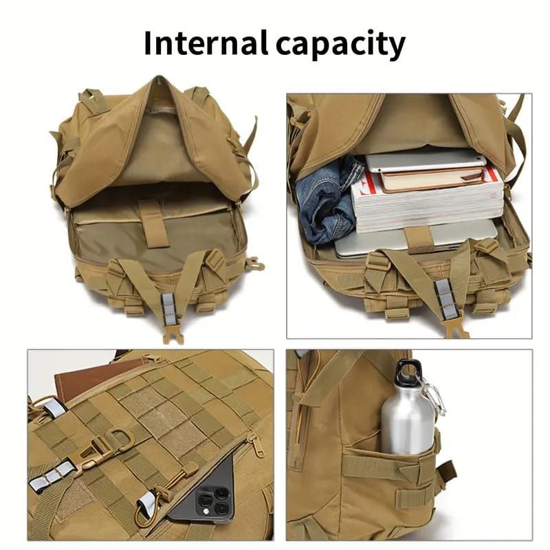 MOCHILA TACTICA DEPORTIVA ZEG 40 LITROS IMPERMEABLE SENDERISMO TREKKING