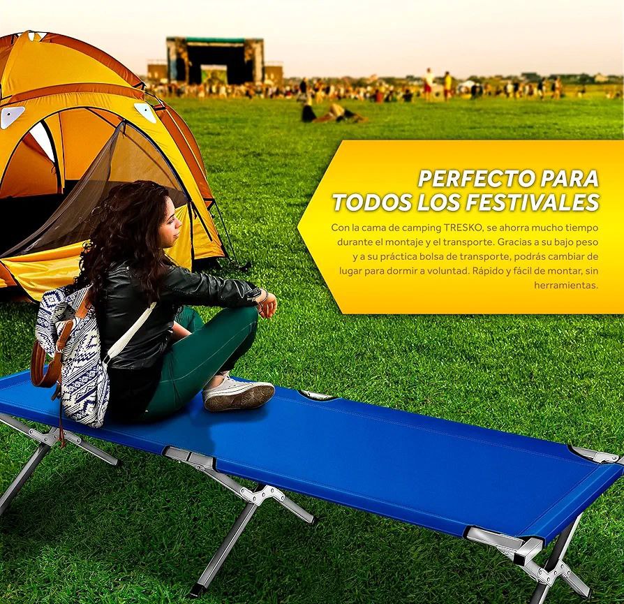 Catre plegable portátil litera portátil de acampada militar aire libre interiores ALPINE TREK
