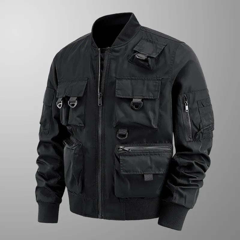 CHAQUETA TACTICO URBANA MULTIBOLSILLOS ROMPEVIENTO VINTAGE AVIADOR/BOMBERMAN RETRO
