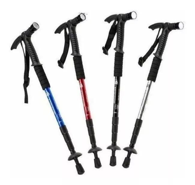 BASTÓN DE TREKKING Y SENDERISMO ANTISHOCK Y LINTERNA LED INTEGRADA ALTURA AJUSTABLE