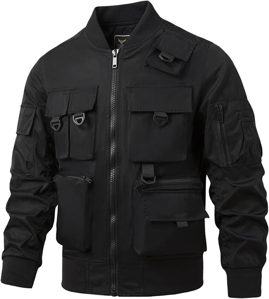 CHAQUETA TACTICO URBANA MULTIBOLSILLOS ROMPEVIENTO VINTAGE AVIADOR/BOMBERMAN RETRO