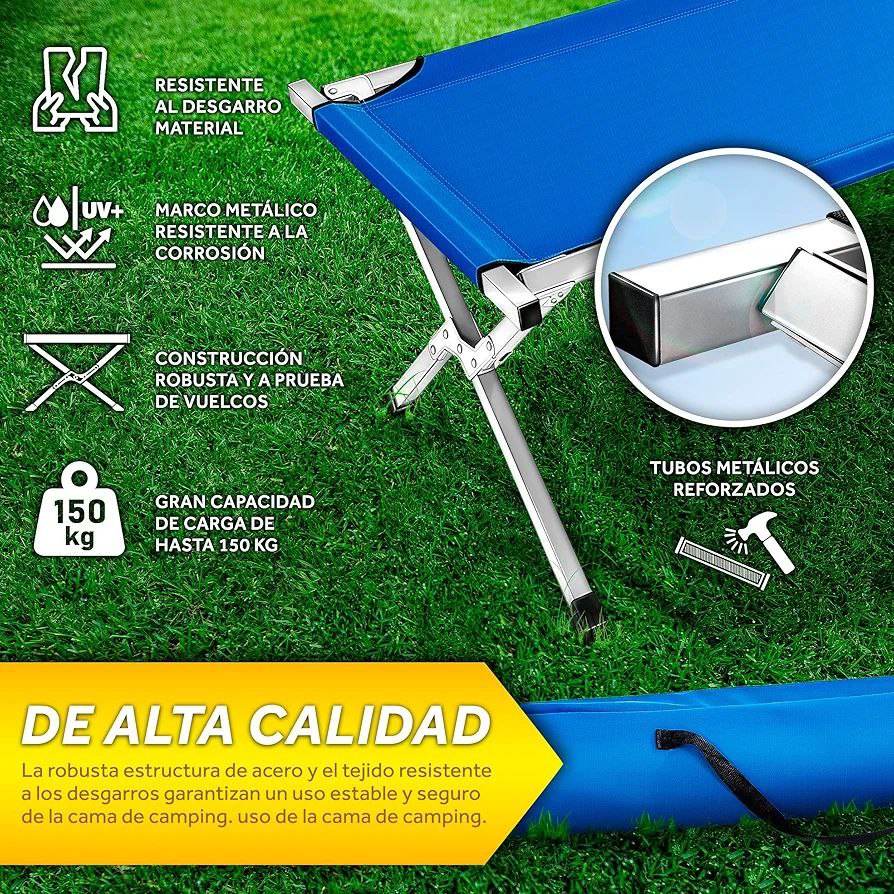 Catre plegable portátil litera portátil de acampada militar aire libre interiores ALPINE TREK