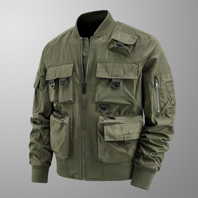 CHAQUETA TACTICO URBANA MULTIBOLSILLOS ROMPEVIENTO VINTAGE AVIADOR/BOMBERMAN RETRO