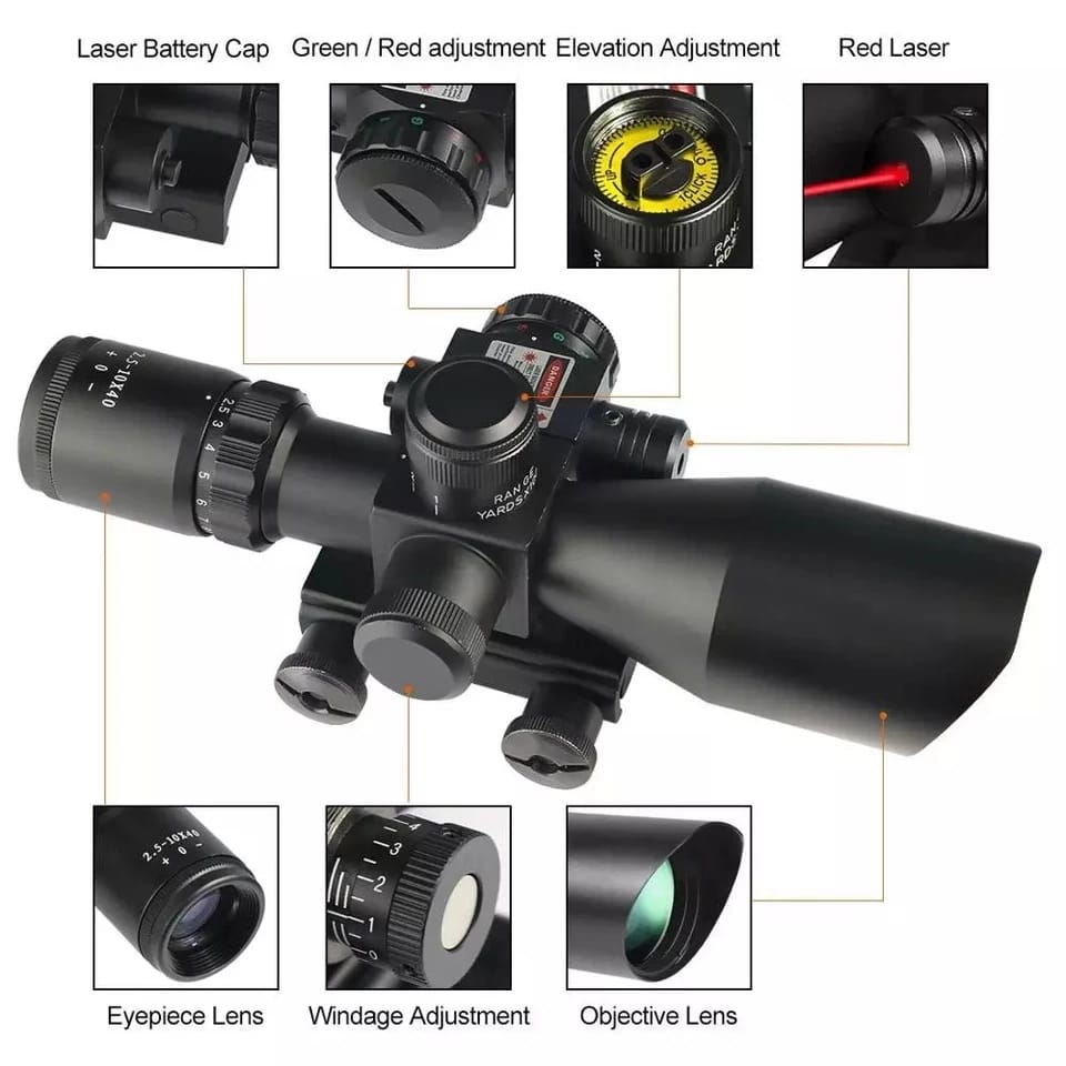 Survival Land 2.5-10x40 Rifle Scope 2 en 1