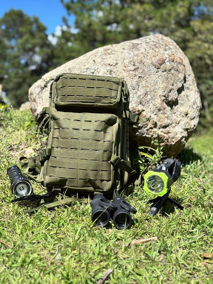 MOCHILA TACTICA GRANDE EXPASIBLE LASER CUT 50 LITROS IMPERMEABLE USO TREKKING, SENDERISMO, MILITAR