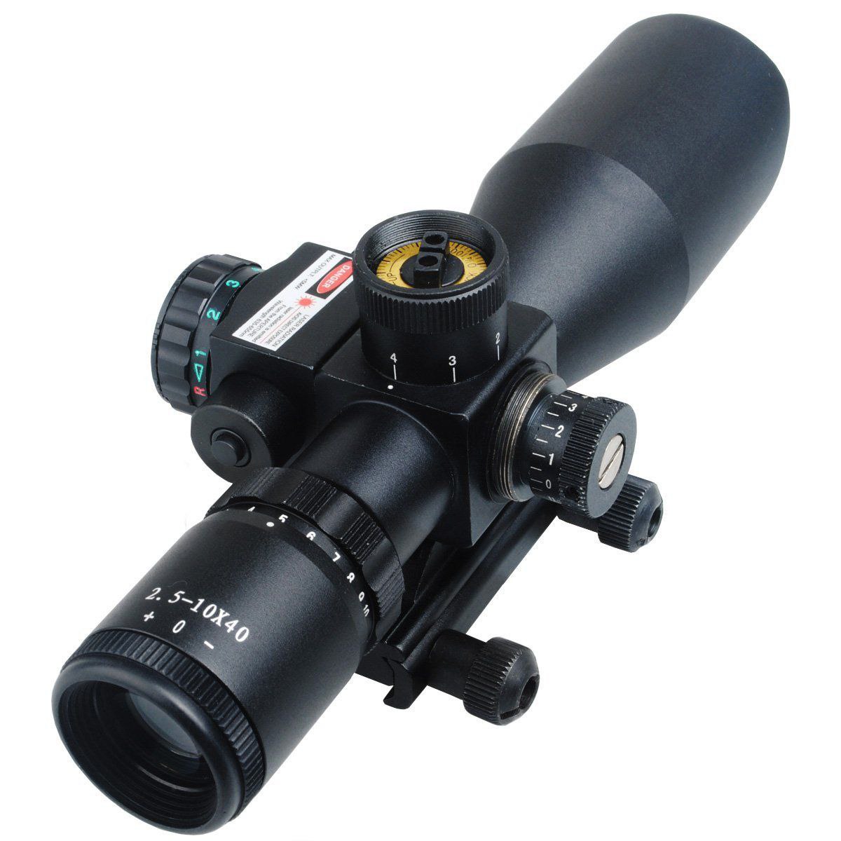 Visor óptico de caza 2.5-10x40 con Láser