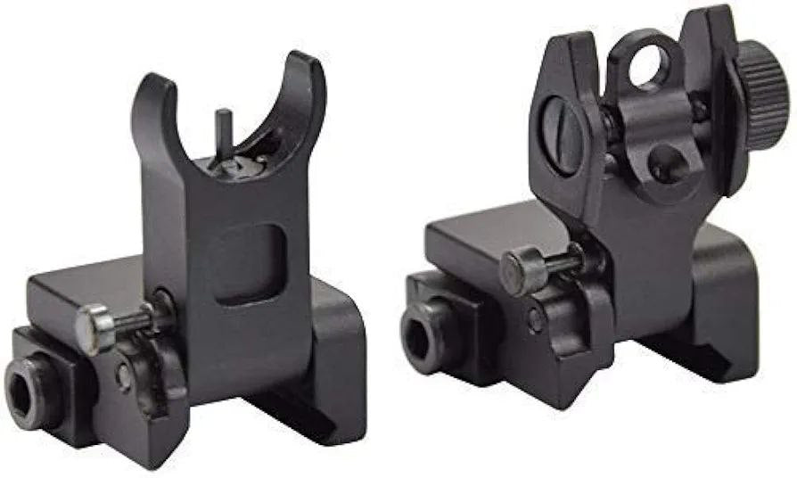 VISORES DE HIERRO RETRACTILES CON AGULOS PARA LARGO Y CORTO TIRO PRECISION +CQB RIELES 20 MM