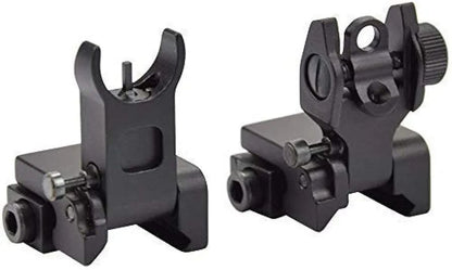 VISORES DE HIERRO RETRACTILES CON AGULOS PARA LARGO Y CORTO TIRO PRECISION +CQB RIELES 20 MM