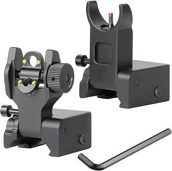 VISORES DE HIERRO RETRACTILES CON AGULOS PARA LARGO Y CORTO TIRO PRECISION +CQB RIELES 20 MM