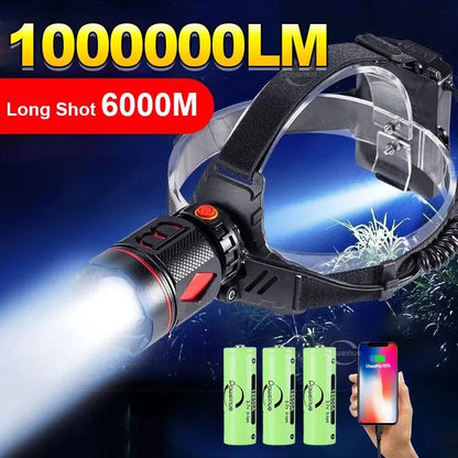 LINTERNA DE CABEZA RECARGABLE ULTRABRILLO 800W