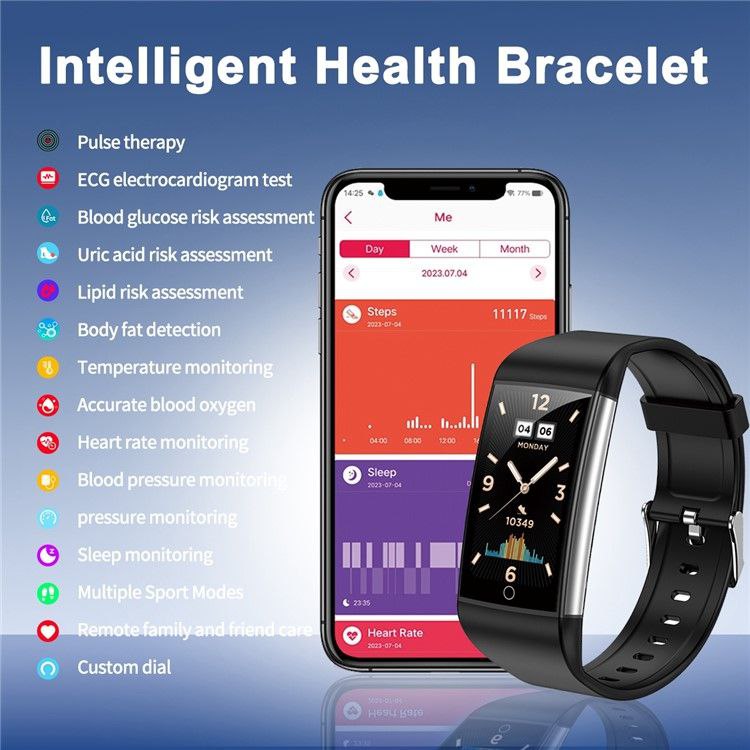 SMARTBAND DEPORTIVO E600 NOTIFICACIONES CELULAR / TRACKING SALUD /MEDIDOR GLUCOSA