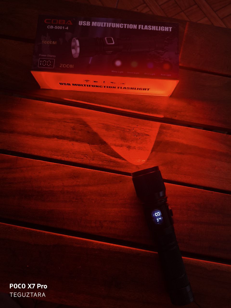 LINTERNA DE CACERIA  4 COLORES LED INTEGRADOS