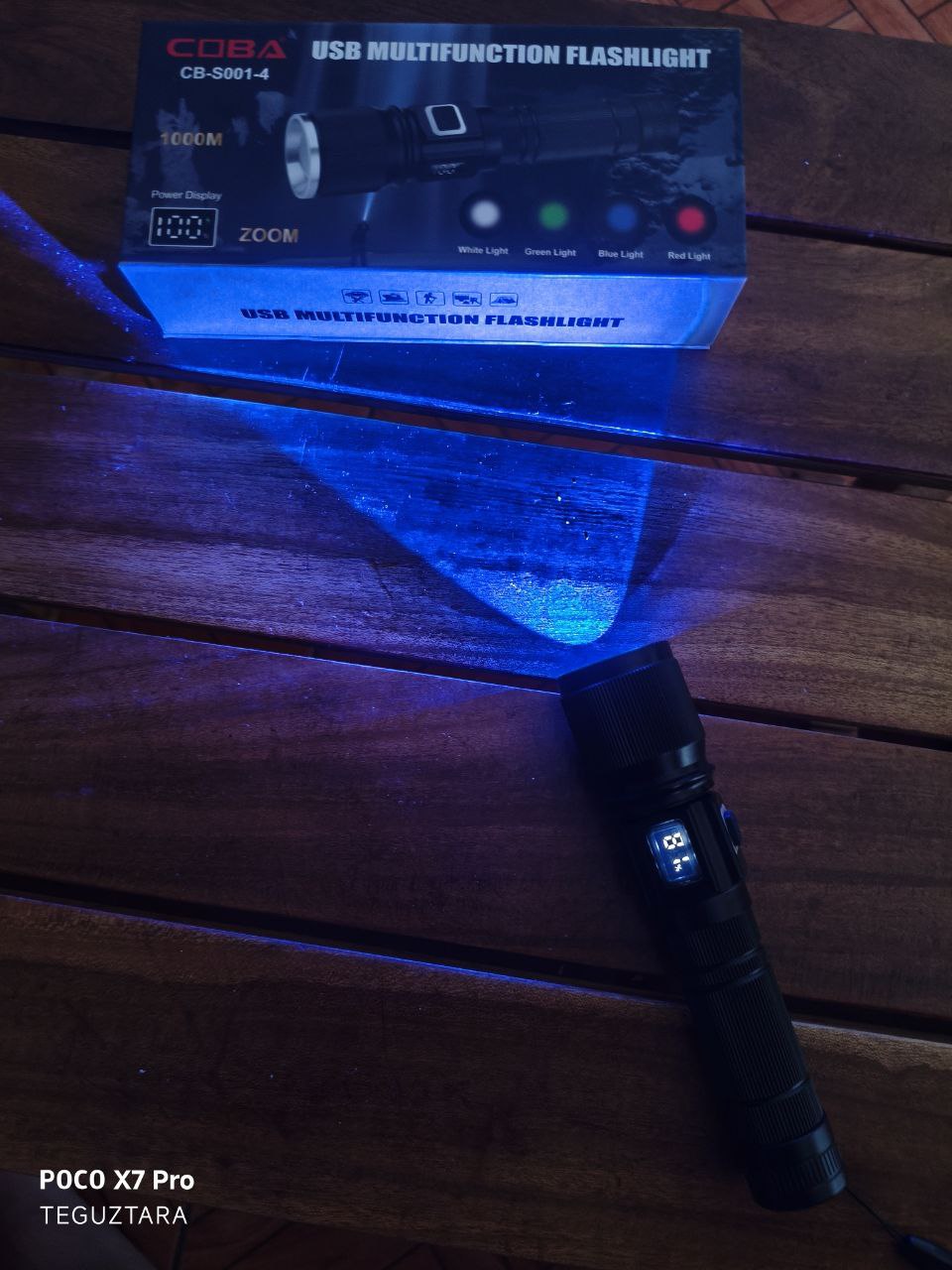 LINTERNA DE CACERIA  4 COLORES LED INTEGRADOS