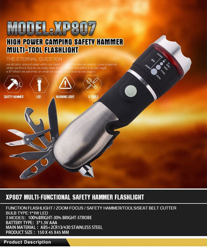 LINTERNA LED 8 EN 1 MULTIHERRAMIENTA PARA INTERIOR Y EXTERIOR TACTICAL OUTDOORS