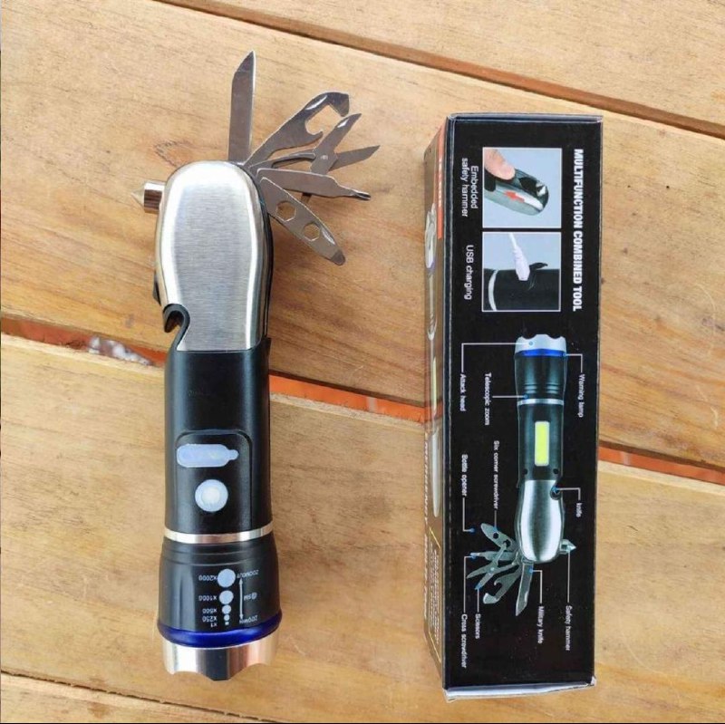 LINTERNA LED 8 EN 1 MULTIHERRAMIENTA PARA INTERIOR Y EXTERIOR TACTICAL OUTDOORS