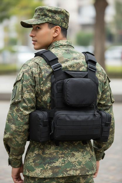 Chaleco Tactico liberación rápida engranaje acero Multicam