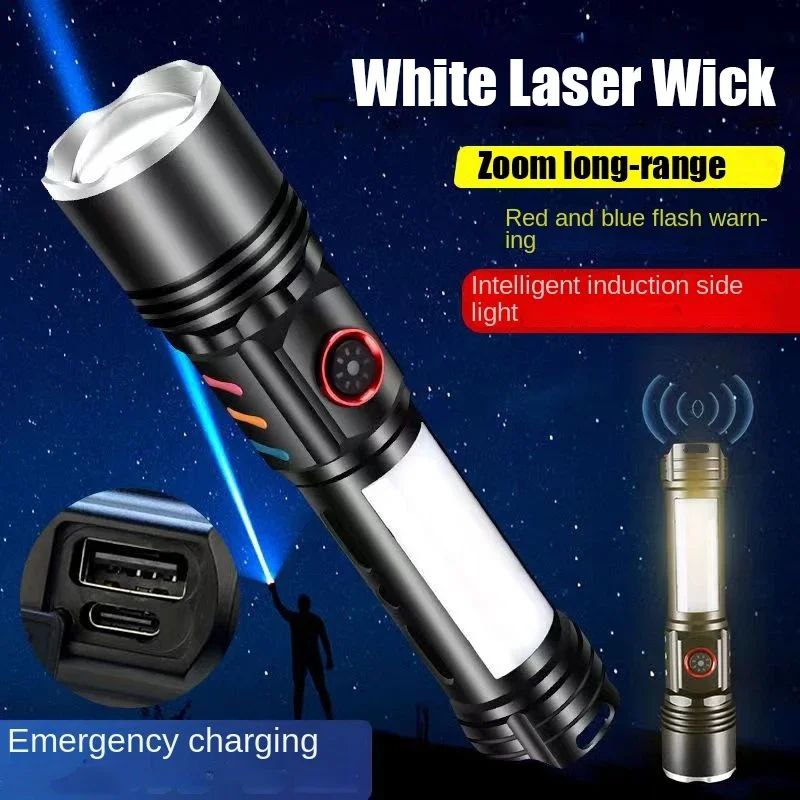 LINTERNA TACTICA DEPORTIVA OUTDOORS DE ULTRABRILLO CON SENSOR DE INDUCCION PARA COB LATERAL