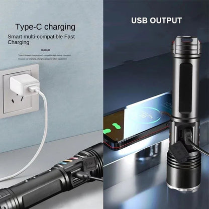 LINTERNA TACTICA DEPORTIVA OUTDOORS DE ULTRABRILLO CON SENSOR DE INDUCCION PARA COB LATERAL