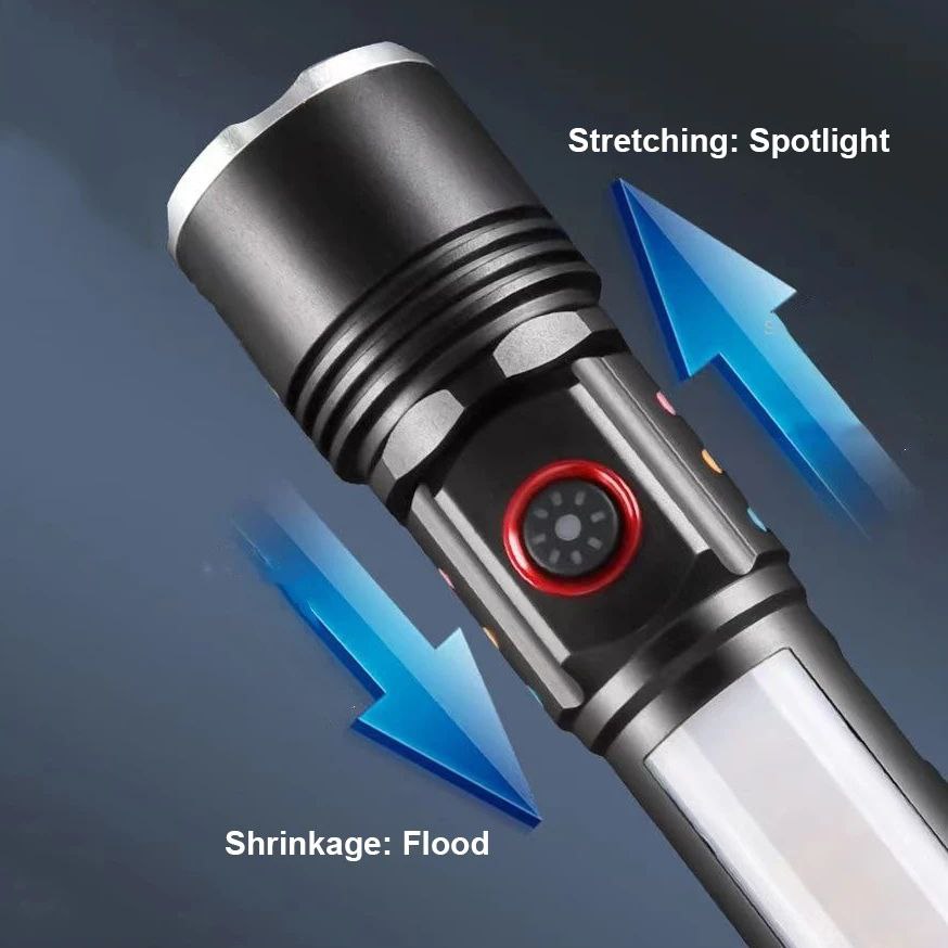 LINTERNA TACTICA DEPORTIVA OUTDOORS DE ULTRABRILLO CON SENSOR DE INDUCCION PARA COB LATERAL