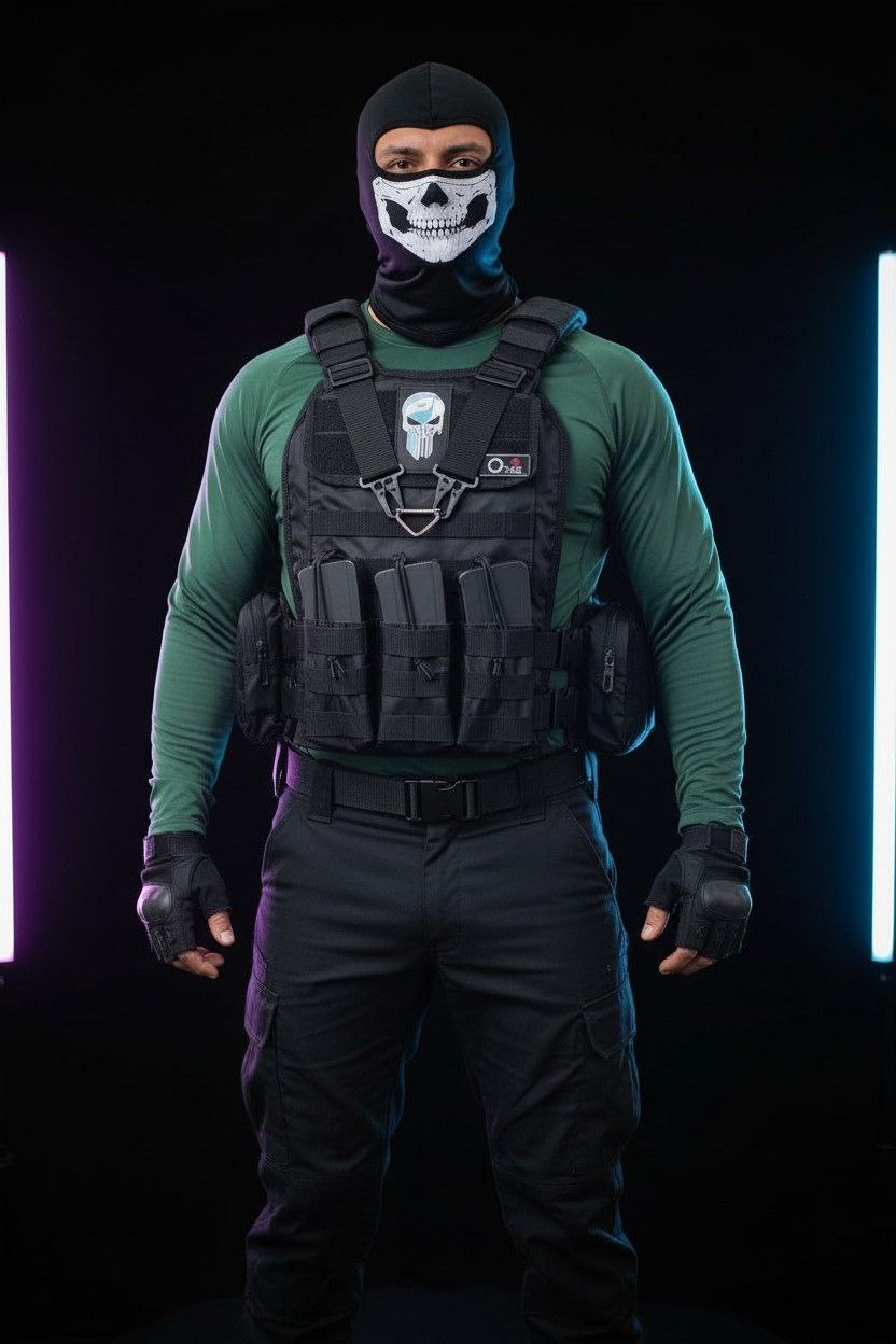Chaleco Táctico Espartano #6 / Triple Pouch y Portafusil Integrado