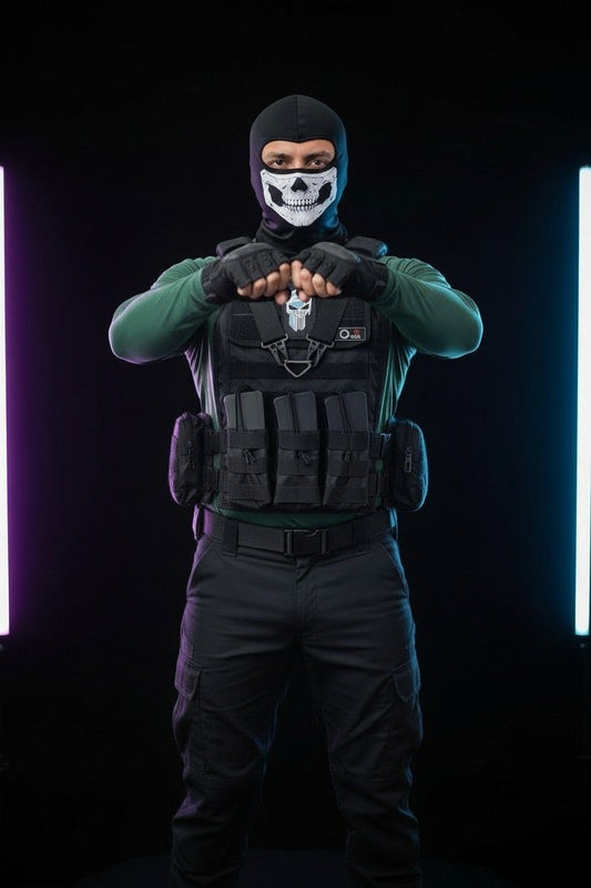 Chaleco Táctico Espartano #6 / Triple Pouch y Portafusil Integrado