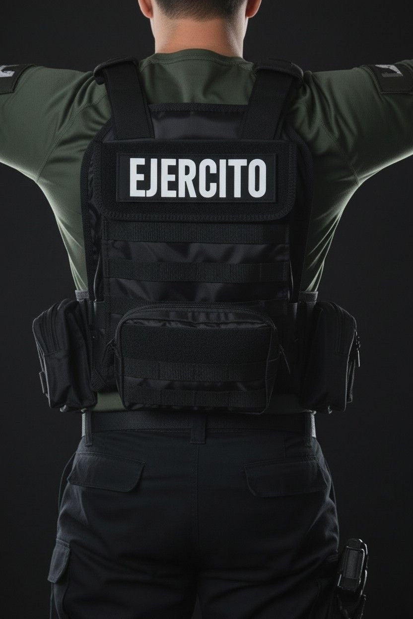 Chaleco Táctico Espartano #6 / Triple Pouch y Portafusil Integrado
