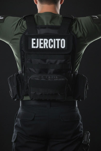 Chaleco Táctico Espartano #6 / Triple Pouch y Portafusil Integrado