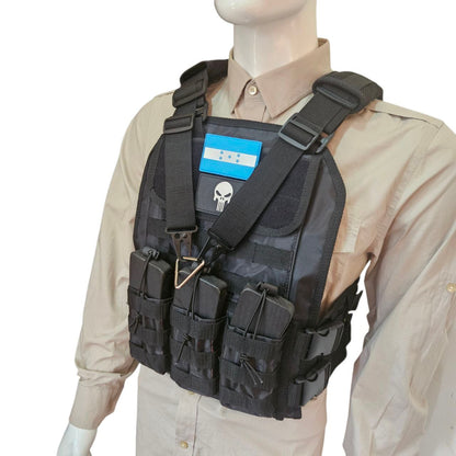 CHALECO TACTICO SPARTANO BUNGEE [ PORTAFUSIL INTEGRADO]