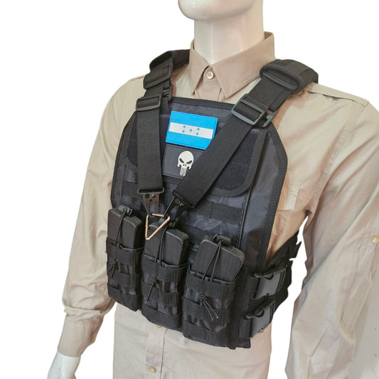 CHALECO TACTICO SPARTANO BUNGEE [ PORTAFUSIL INTEGRADO]