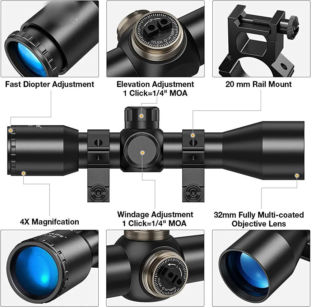 MIRA TELESCOPIO 4X32 GEN TYPE ILUMINADA
