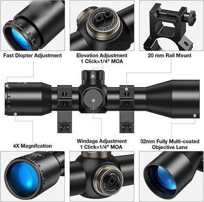 MIRA TELESCOPIO 4X32 GEN TYPE ILUMINADA