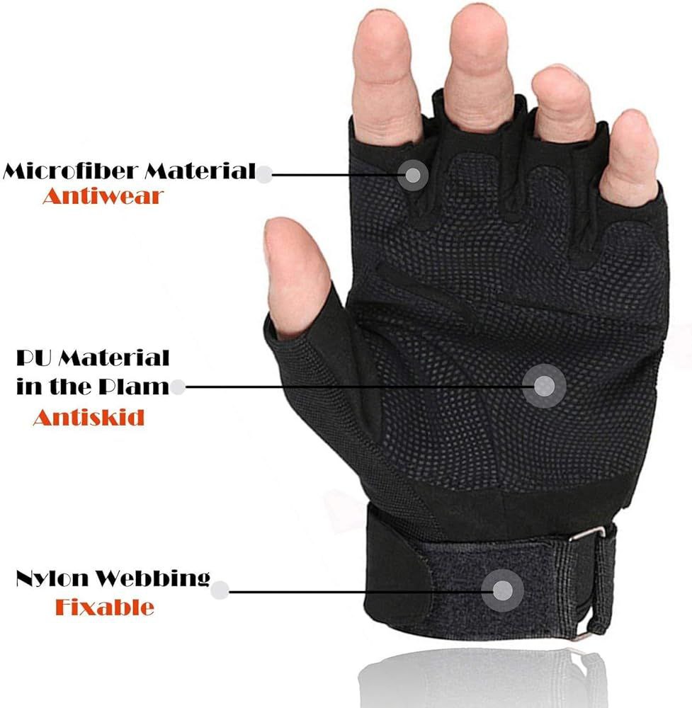 GUANTES TACTICOS DEPORTIVOS MICROFIBRA AJUSTE DE MUÑECA ANTISKIP