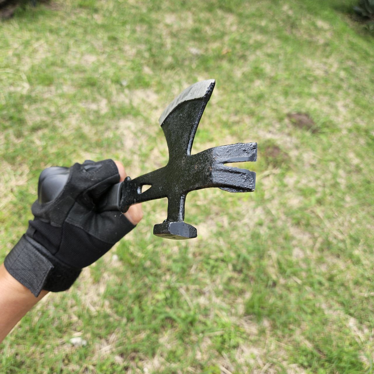 HACHA MULTIUSO ACAMPADA HOGAR MULTIHERRAMIENTA 4 EN 1 HIERRO FORJADO PALANCA DE UÑA MARTILLO SACACLAVOS HACHA TOMAHAWK