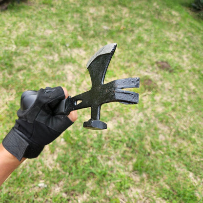 HACHA MULTIUSO ACAMPADA HOGAR MULTIHERRAMIENTA 4 EN 1 HIERRO FORJADO PALANCA DE UÑA MARTILLO SACACLAVOS HACHA TOMAHAWK