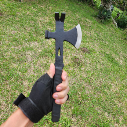 HACHA MULTIUSO ACAMPADA HOGAR MULTIHERRAMIENTA 4 EN 1 HIERRO FORJADO PALANCA DE UÑA MARTILLO SACACLAVOS HACHA TOMAHAWK