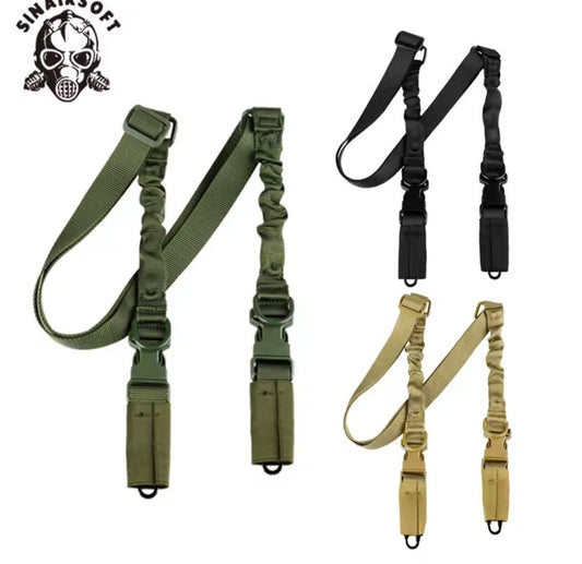 SLINGA LARGA PORTAFUSIL TIPO B TIPO 2 DOBLE ENGANCHE RIFLE LARGO NYLON OXFORD 600D