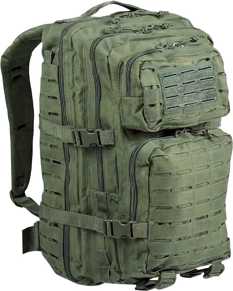 MOCHILA TACTICA GRANDE EXPASIBLE LASER CUT 50 LITROS IMPERMEABLE USO TREKKING, SENDERISMO, MILITAR