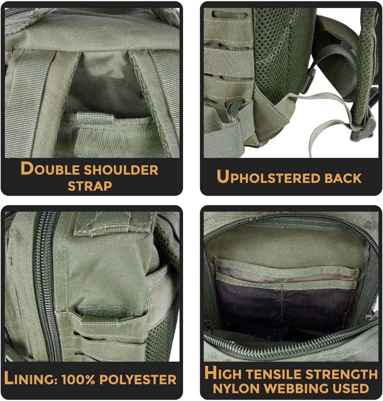 MOCHILA TACTICA GRANDE EXPASIBLE LASER CUT 50 LITROS IMPERMEABLE USO TREKKING, SENDERISMO, MILITAR