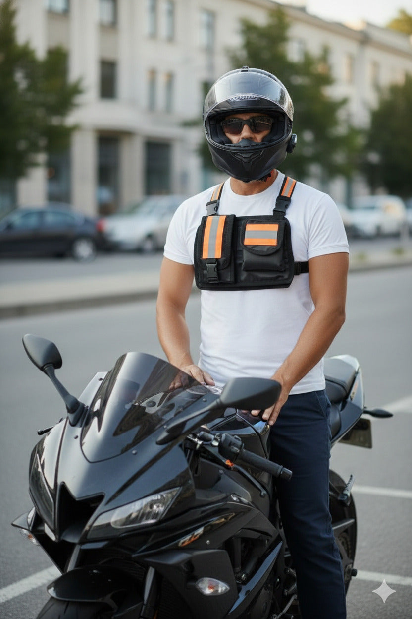 PECHERA TACTICA DEPORTIVA BANDAS REFLECTIVA DESMONTABLE  / GRADO MILITAR