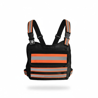 PECHERA TACTICA DEPORTIVA BANDAS REFLECTIVA DESMONTABLE  / BOLSO FRONTAL DE ALMACENAMIENTO EXPANSIBLE